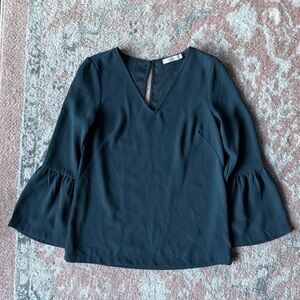 Dalia V Neck 3/4 Bell Sleeve Blouse, Wonen’s Size XS